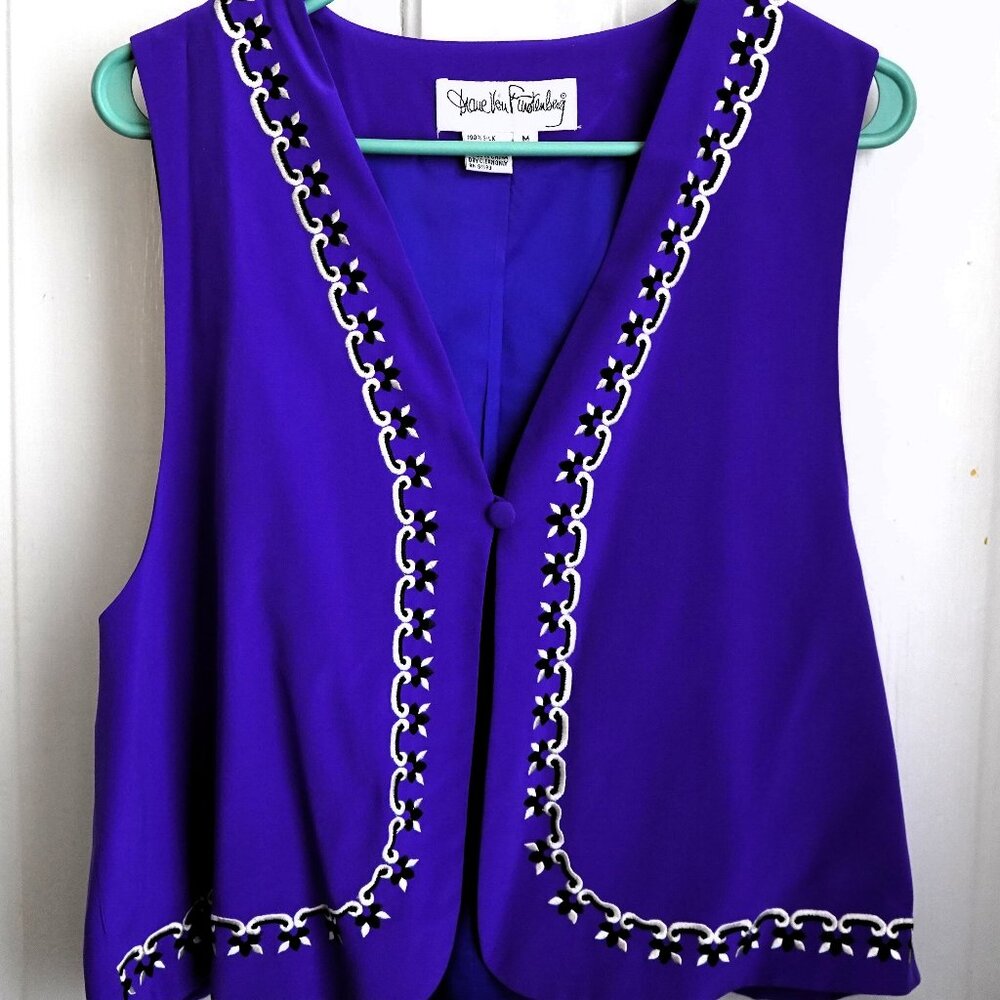 Diane von Furstenberg Women's Silk Purple Crop Top/Vest
